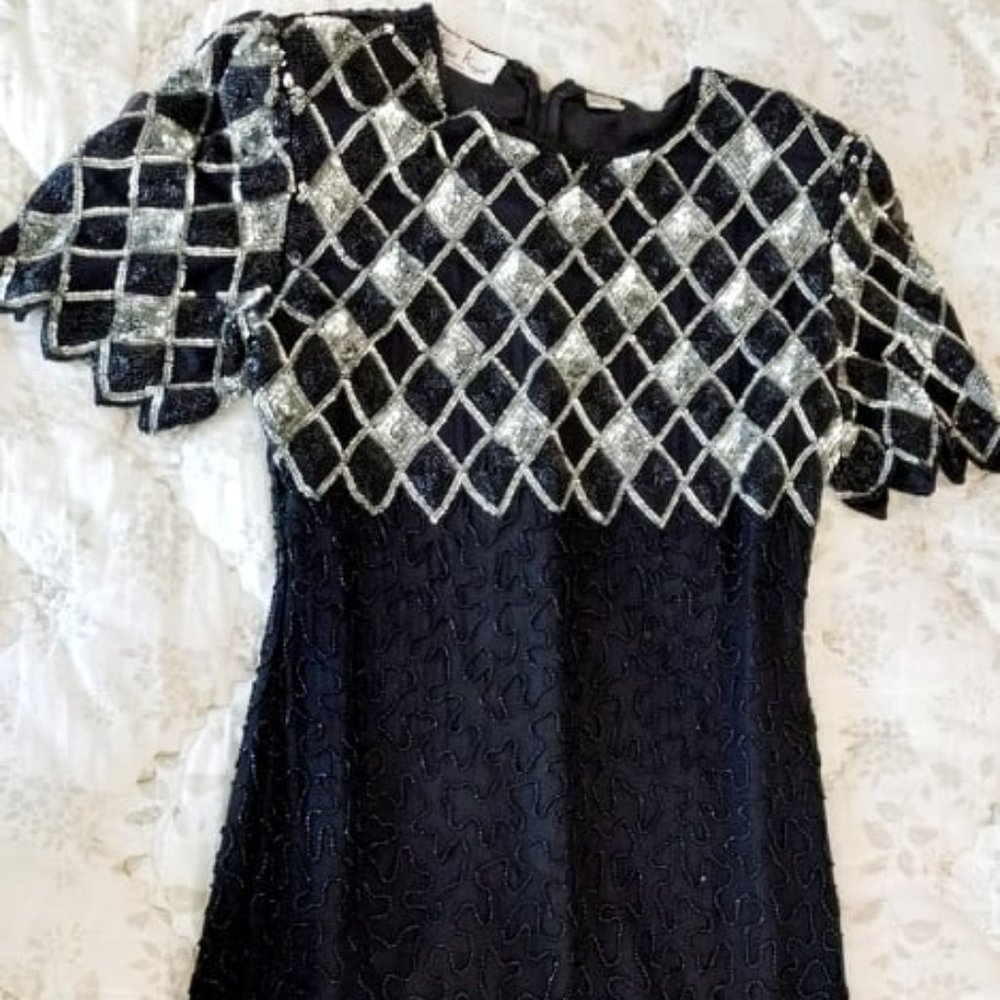 Vintage Beaded Mini Dress